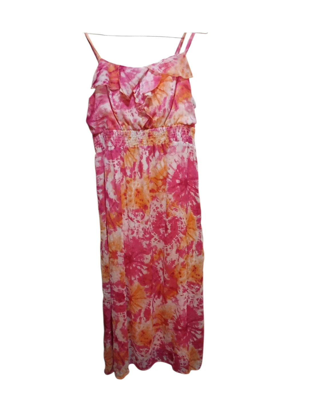Women's Maxi Sundress pink Orange Floral Size XL