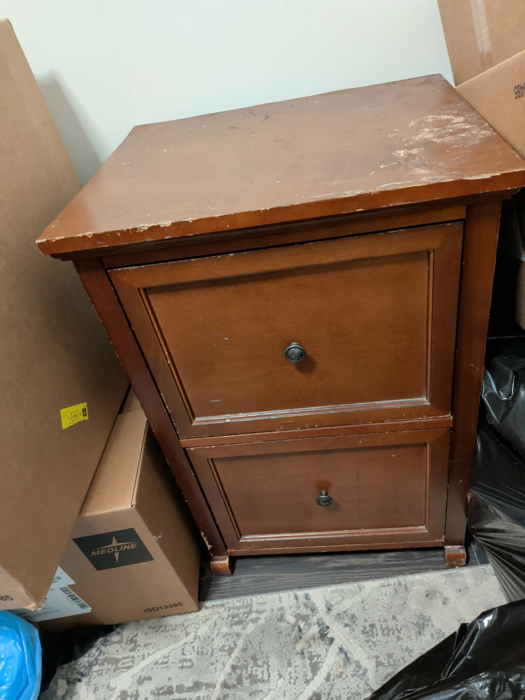 Wooden 2-Drawer Filing Cabinet