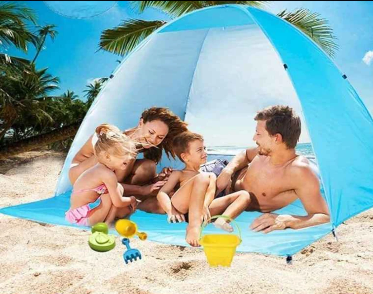 Light Blue Pop-Up Beach Tent