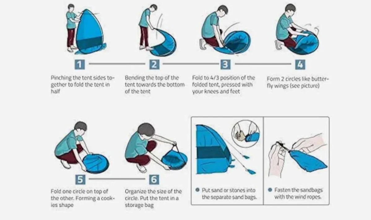 Light Blue Pop-Up Beach Tent - photo 4