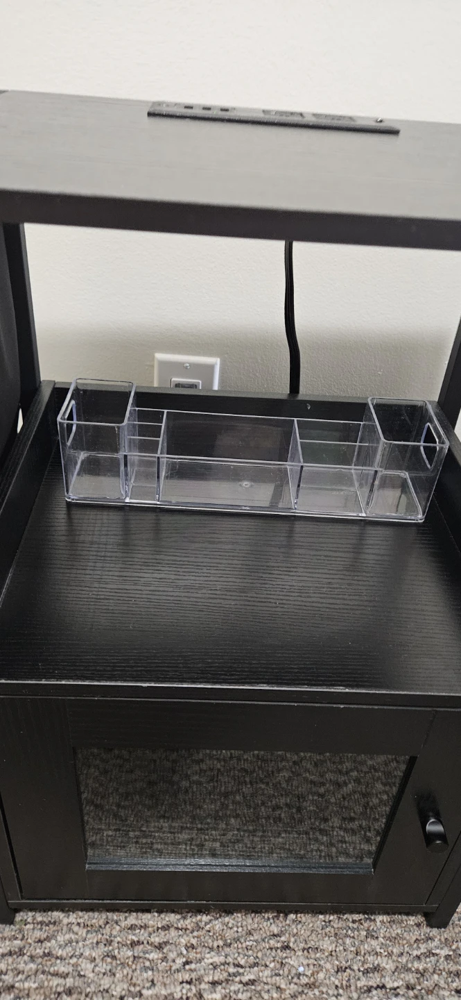 Black nightstand with Built-in Power plug in - photo 3