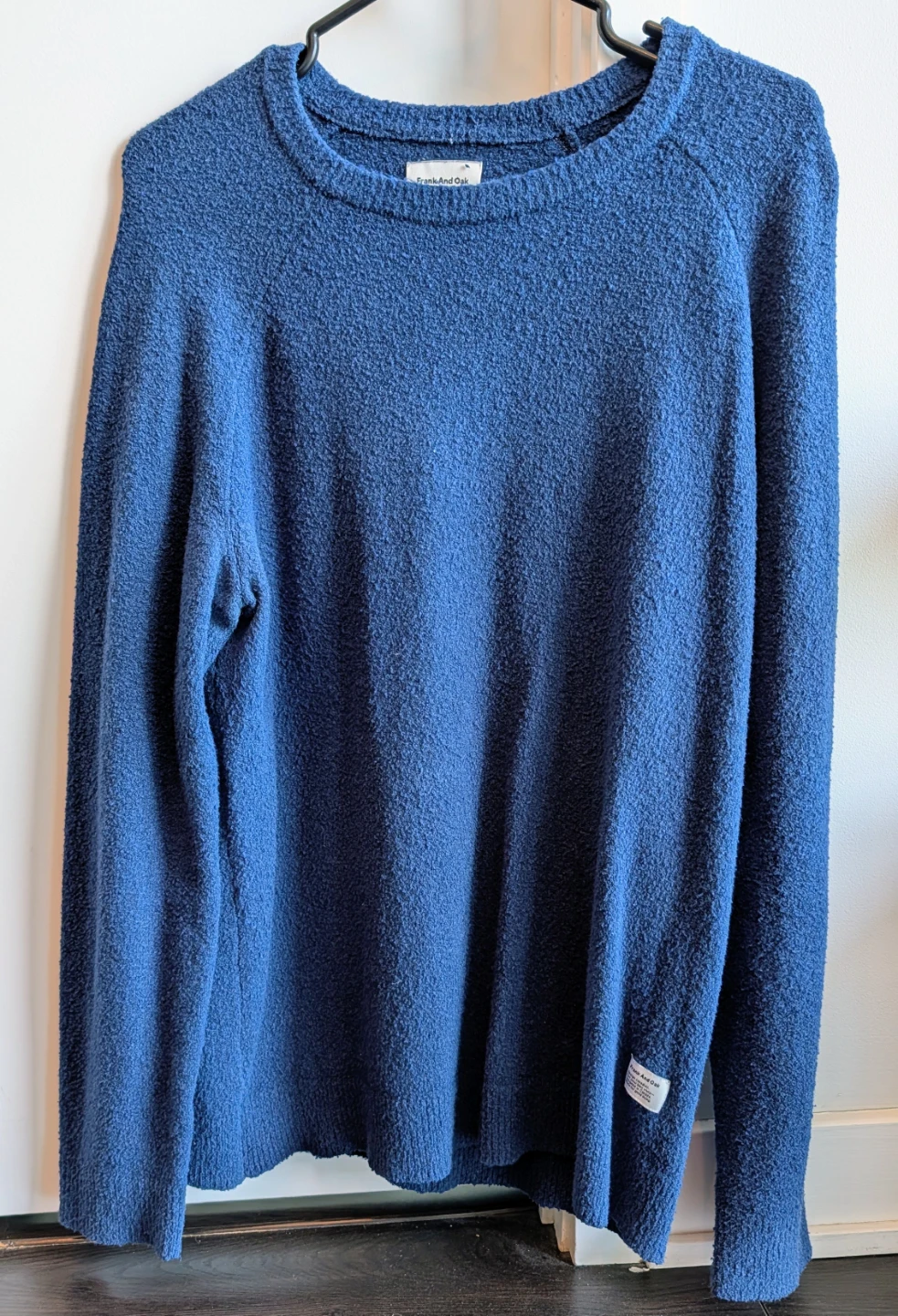 Frank And Oak Blue Textured Sweater