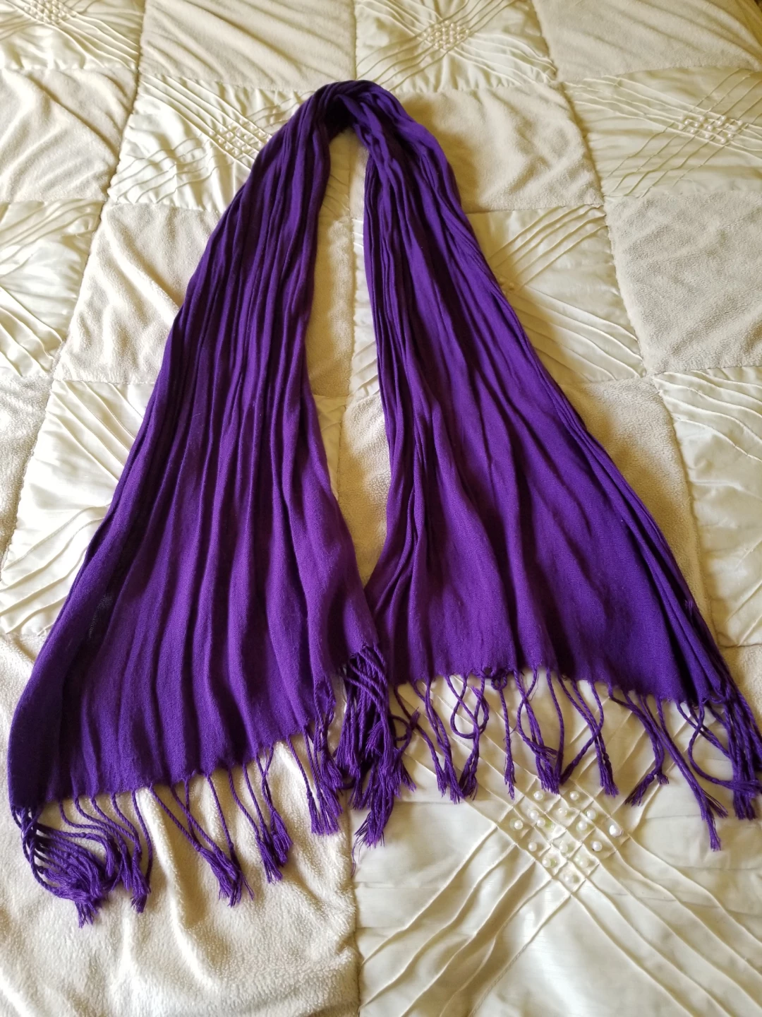 Purple Scarf with Fringe