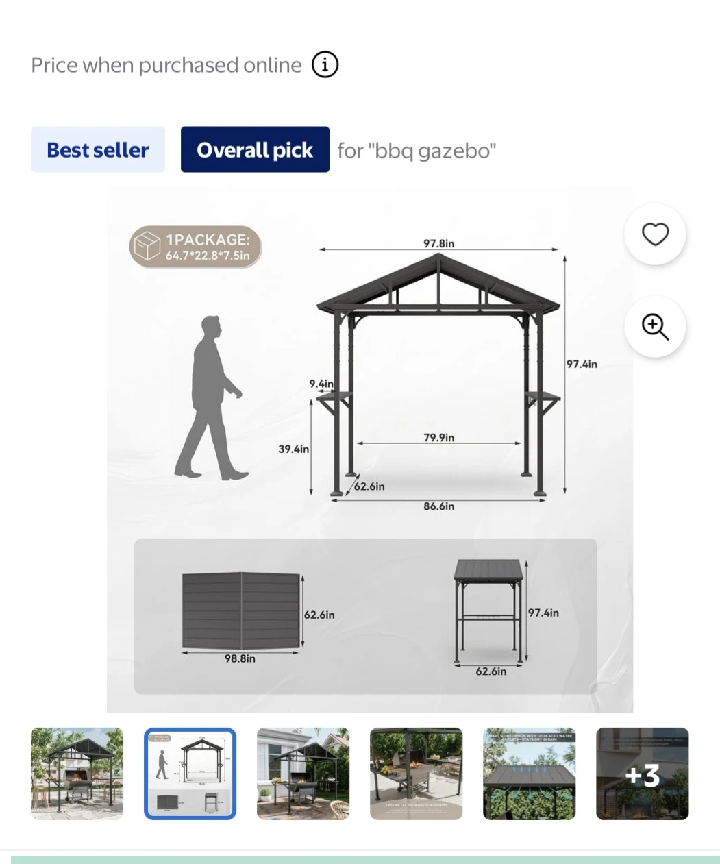 BBQ Gazebo with Shelves - photo 2