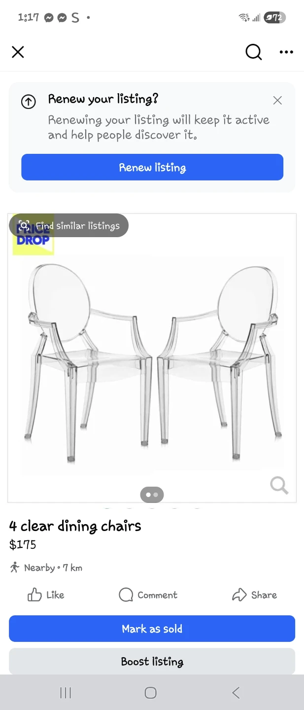 4 Clear Dining Chairs - photo 2