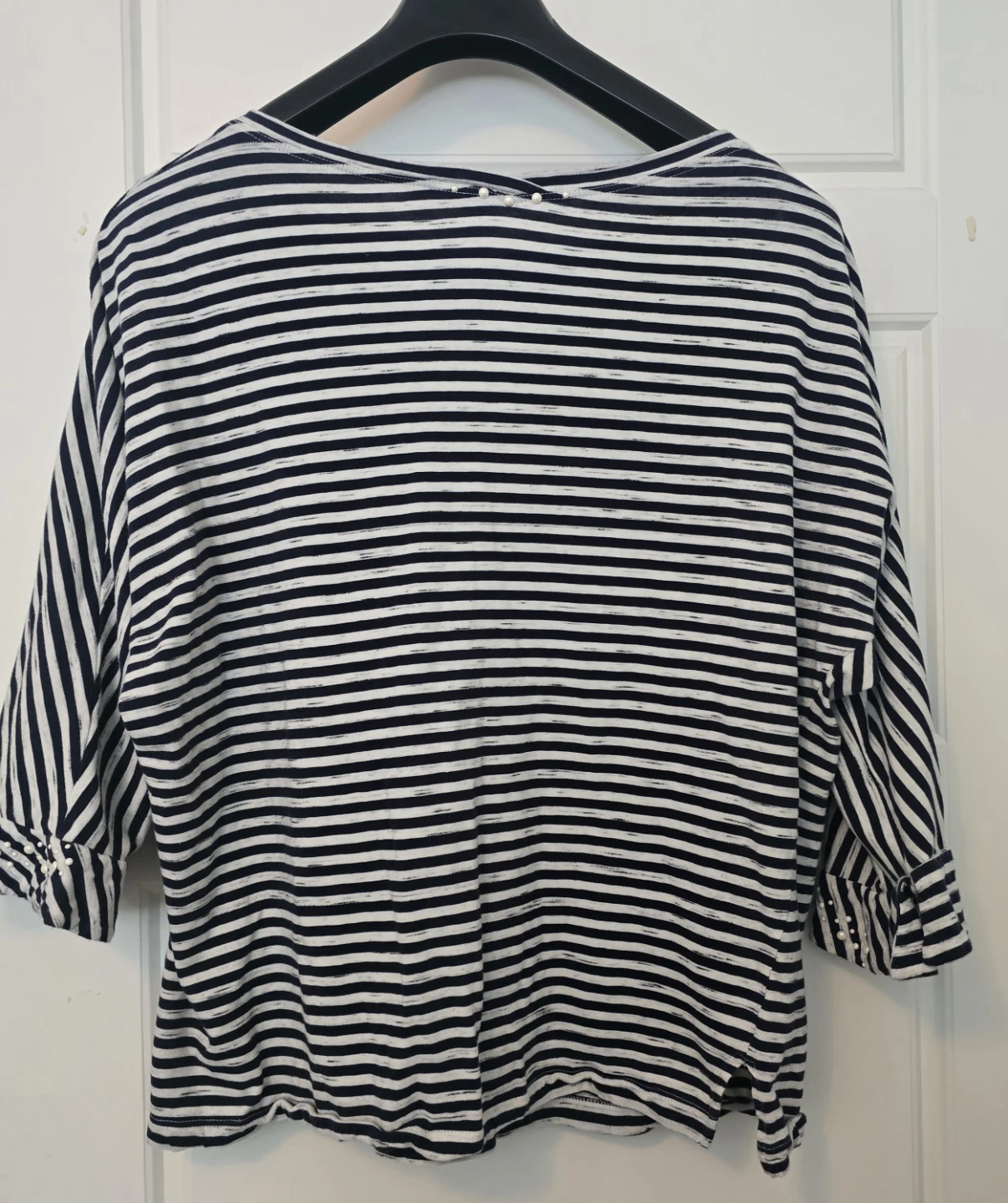 Dismero Striped Pearl Detail Blouse - photo 3