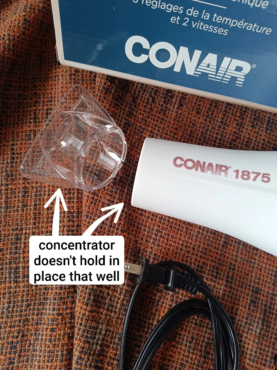 Conair 1875 Double Ceramic Hair Dryer - White & Rose Gold - photo 2