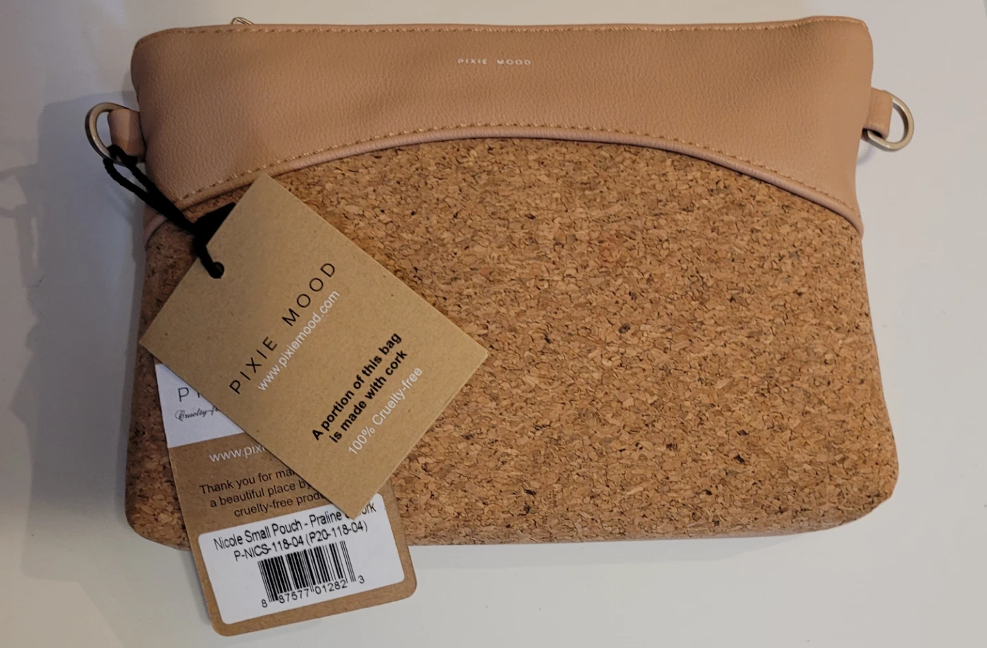 Pixie Mood Nicole Small Pouch - Tan Cork