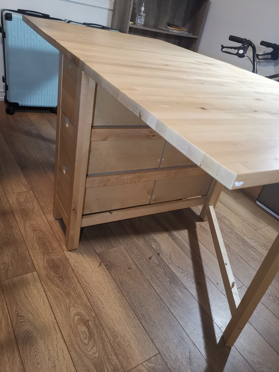 Foldable Wooden Table with Drawers - photo 3