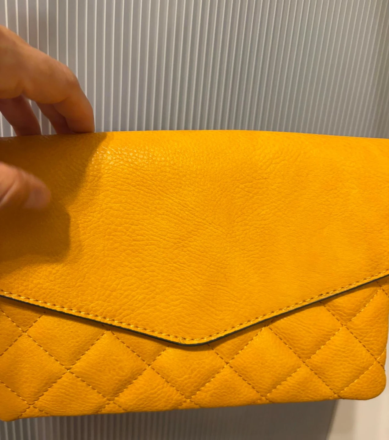 Yellow mustsrd Quilted clutch Crossbody Bag