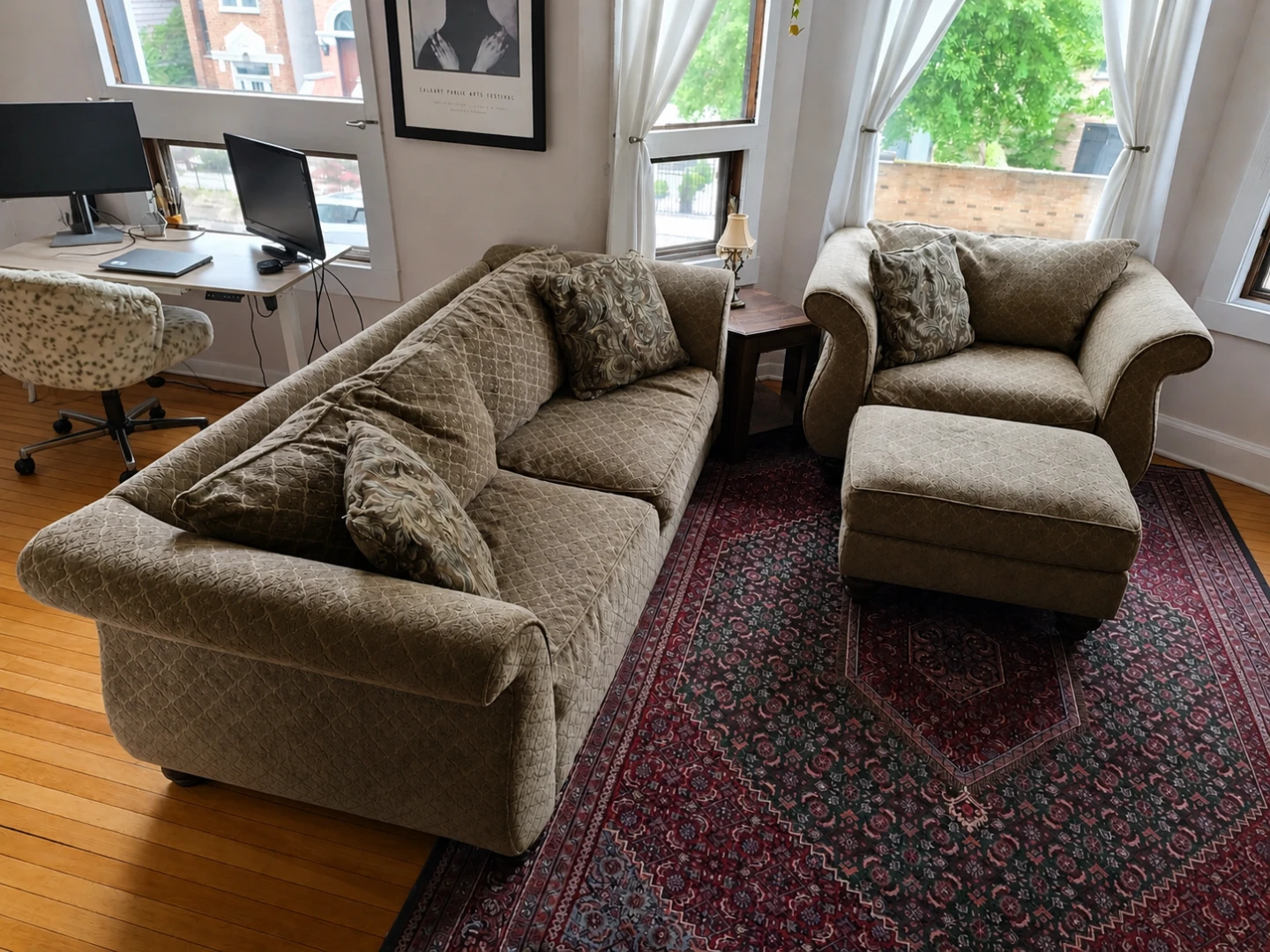 Designer Sofa and Loveseat Set
