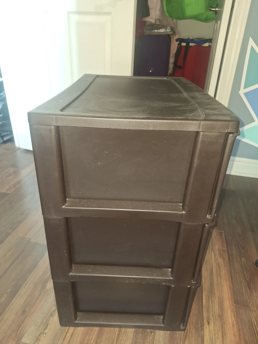 Brown 3-Drawer Plastic Storage Unit - photo 2