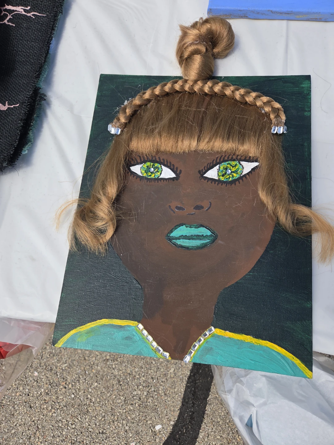 Handmade Mixed Media Portrait Art