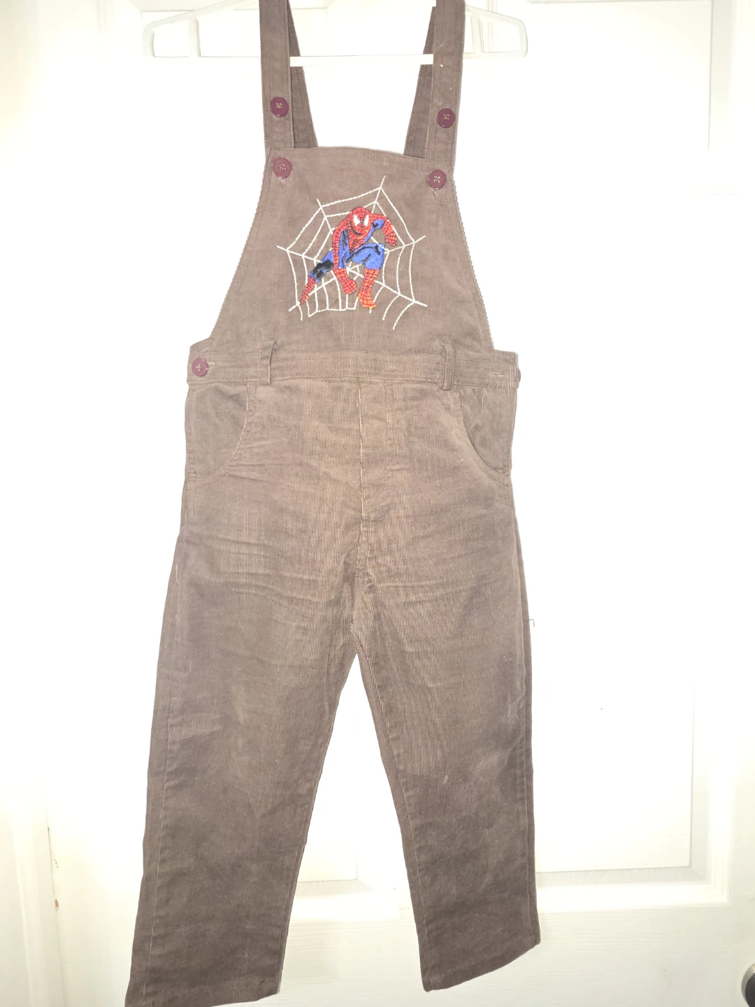 Brown Corduroy Spider-Man Overalls - photo 5