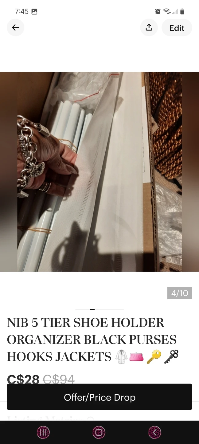 NIB 5 Tier Shoe Organizer with Hooks - photo 3