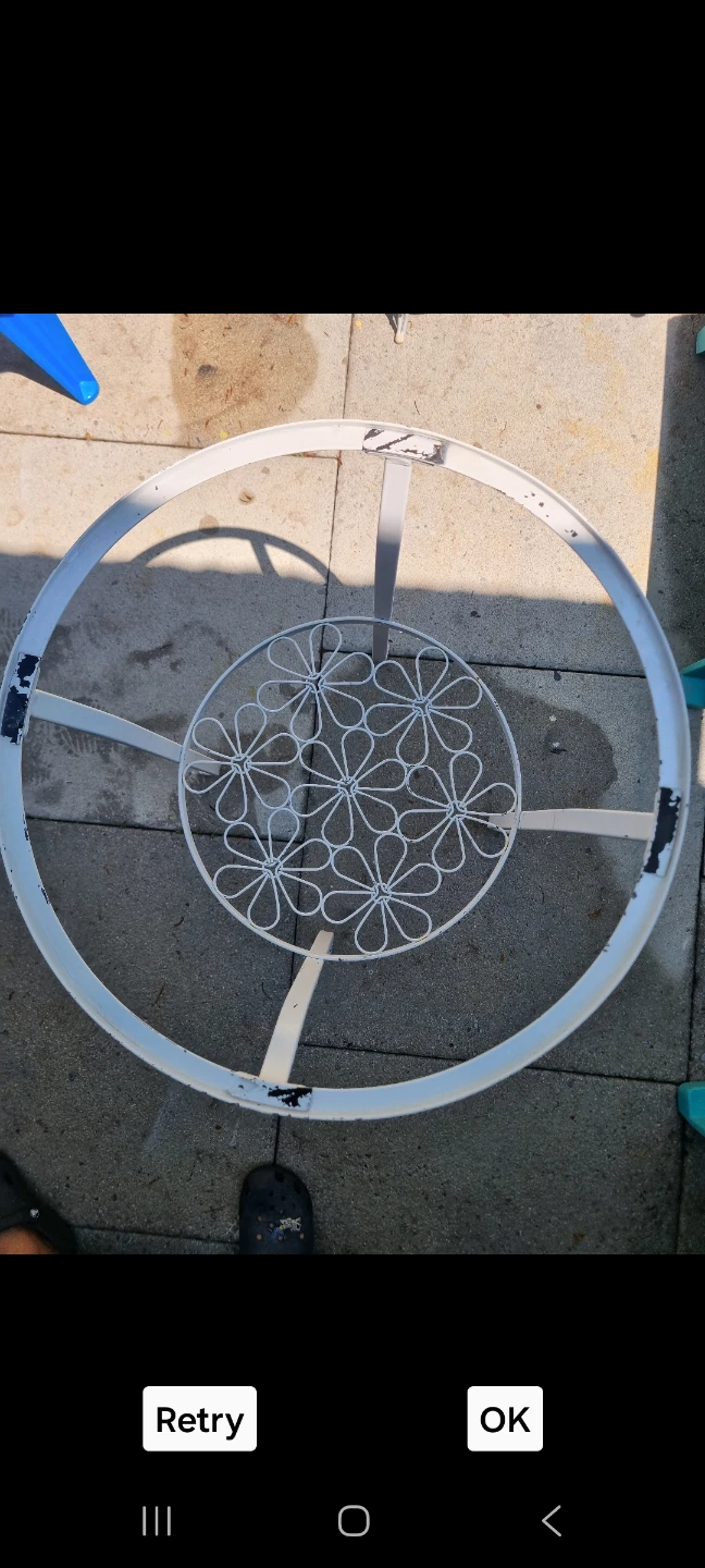 White Metal Side Table with Glass Top