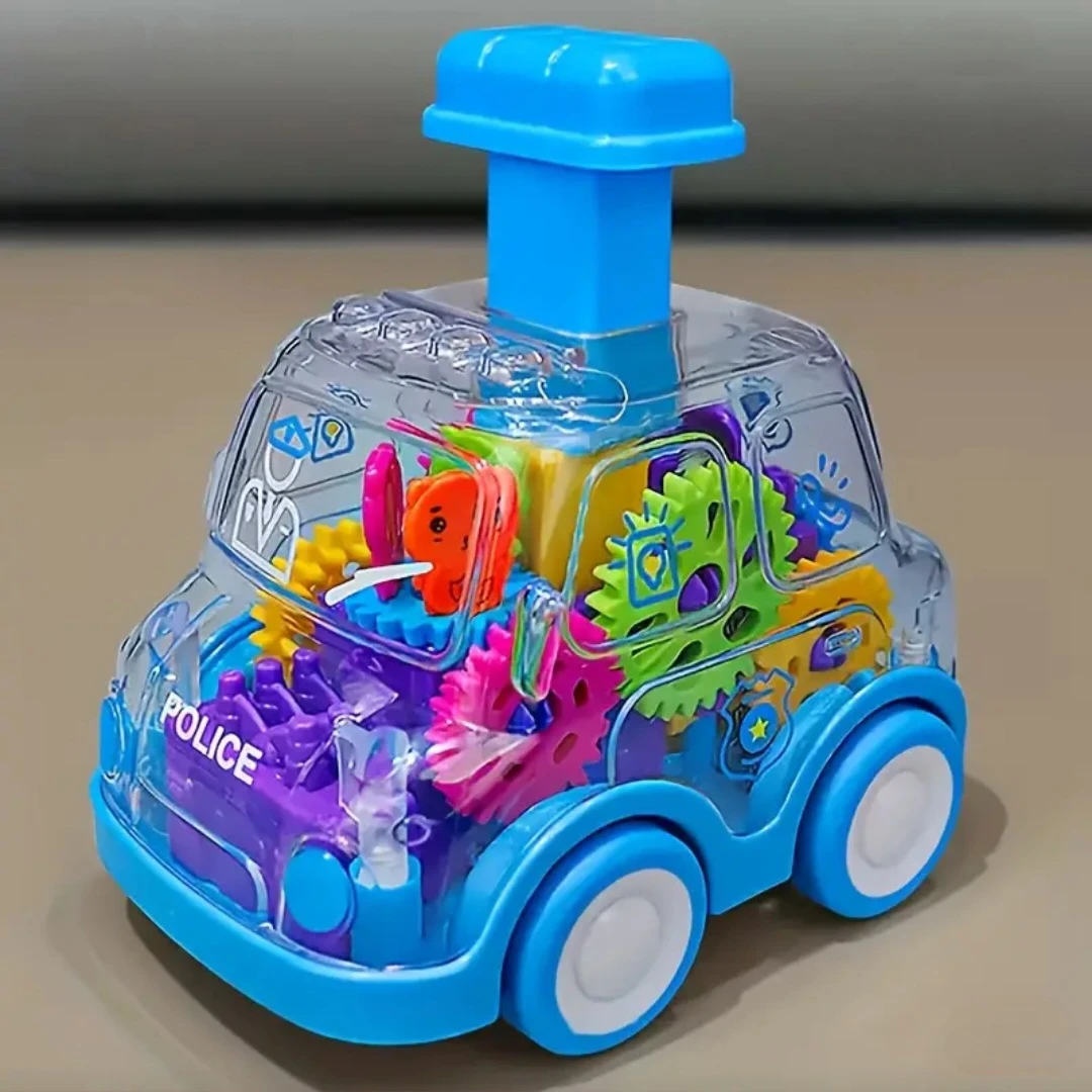 Transparent Police Car with Moving Gears Toy. *Brand New*