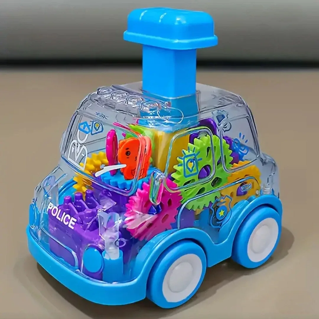 Transparent Police Car with Moving Gears Toy. *Brand New*
