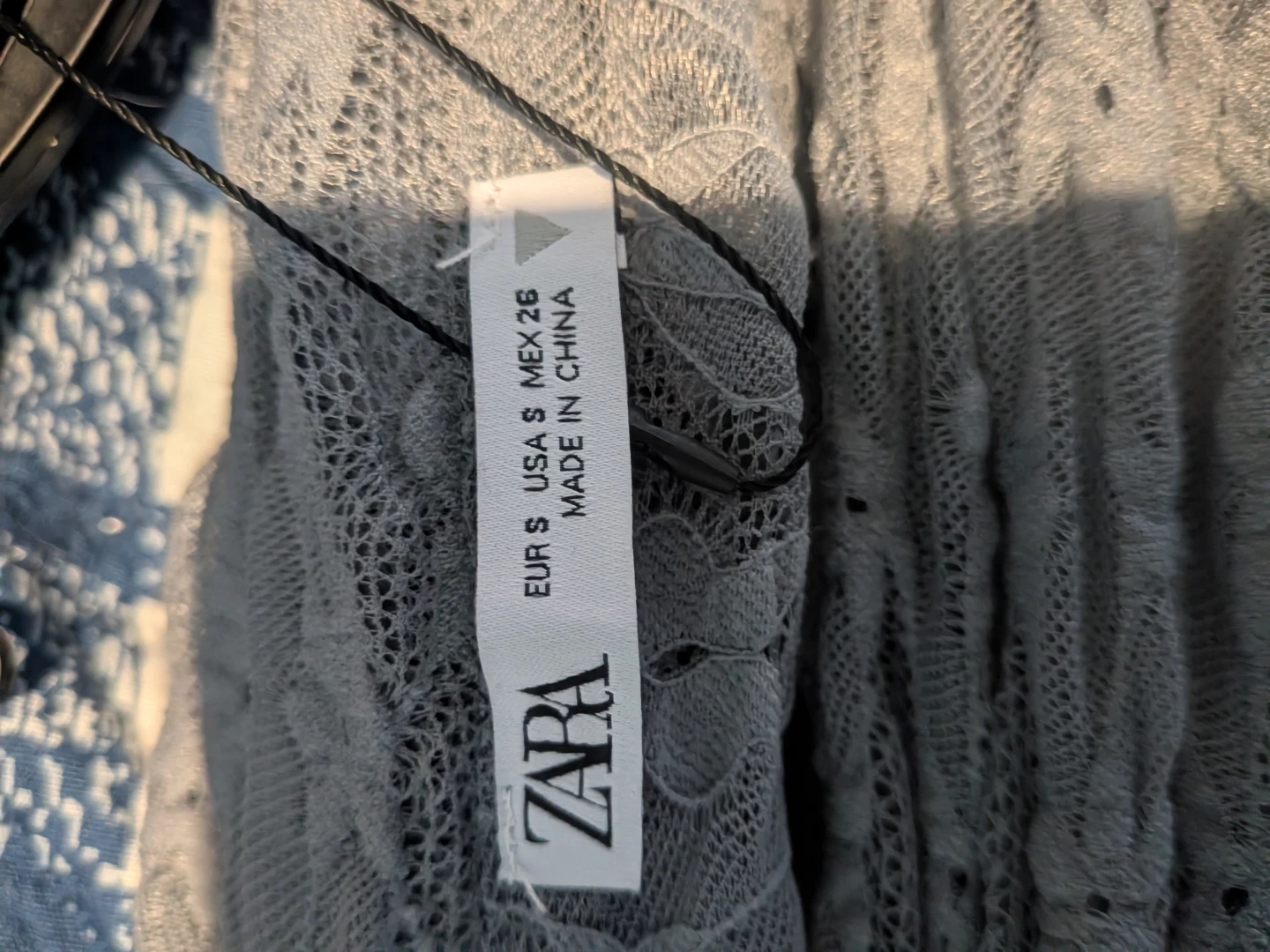 ZARA Grey Lace Off-the-Shoulder Bodysuit - Size S - photo 3