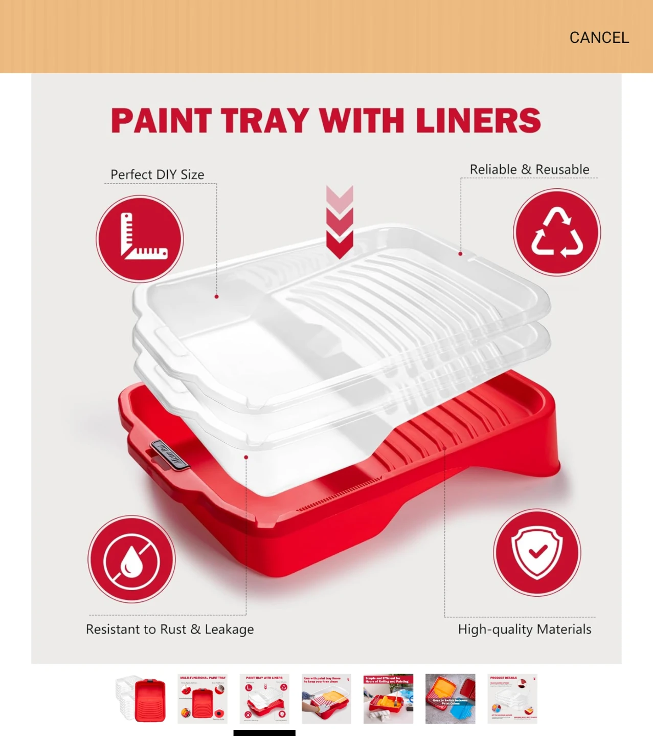 Multi-Functional Red Paint Tray - photo 3