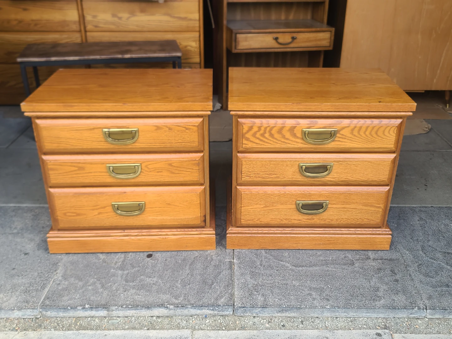Pair of Oak Nightstands