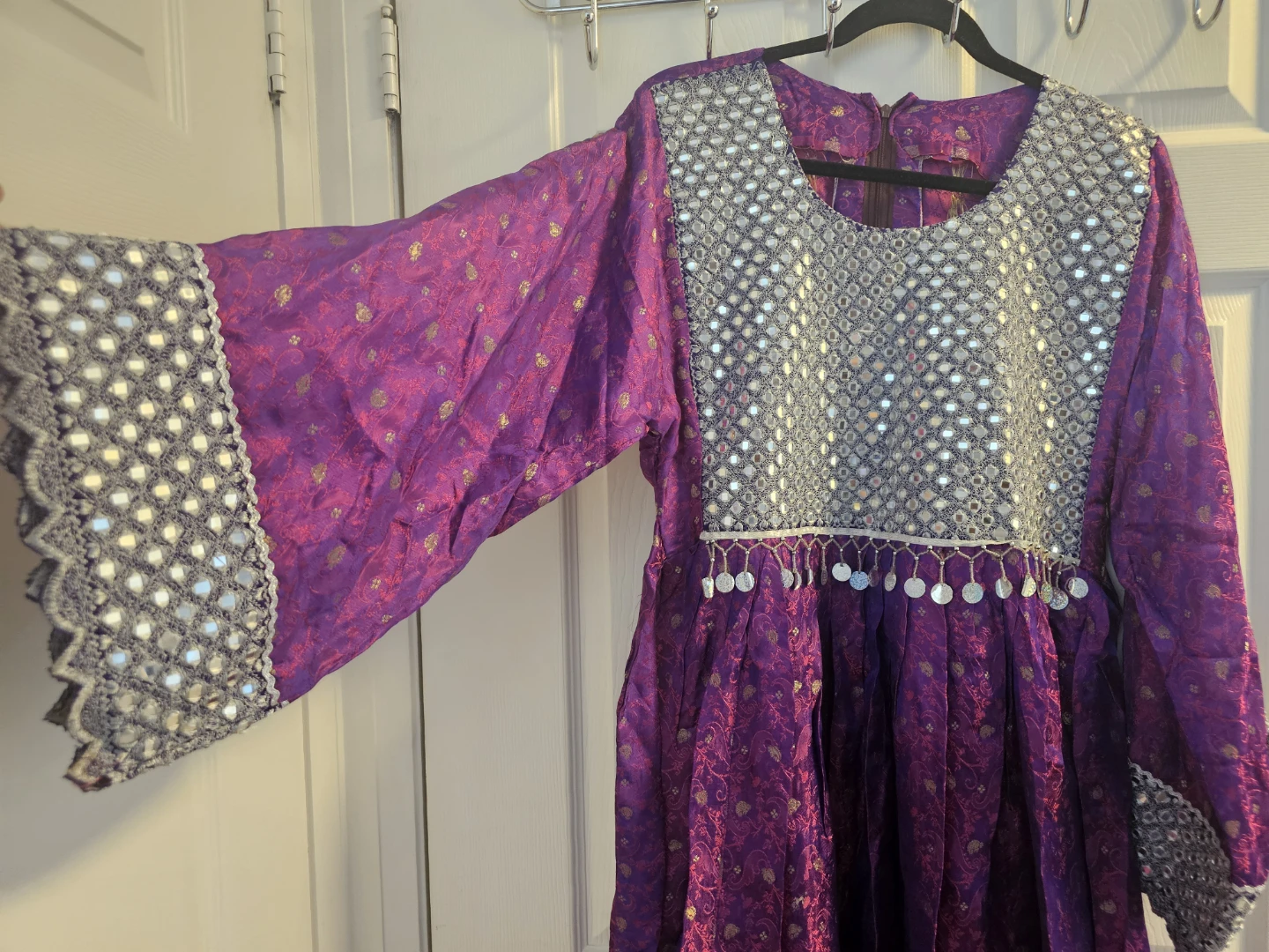 Purple Embroidered Dress with Dupatta - photo 2