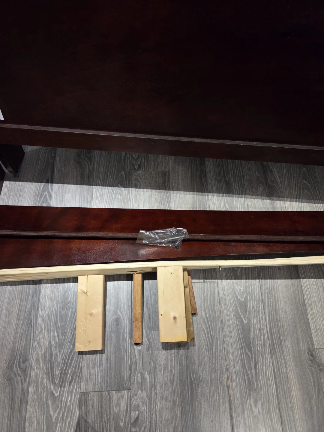 Dark Wood Sleigh Bedroom Set. Retail $3000 - photo 4