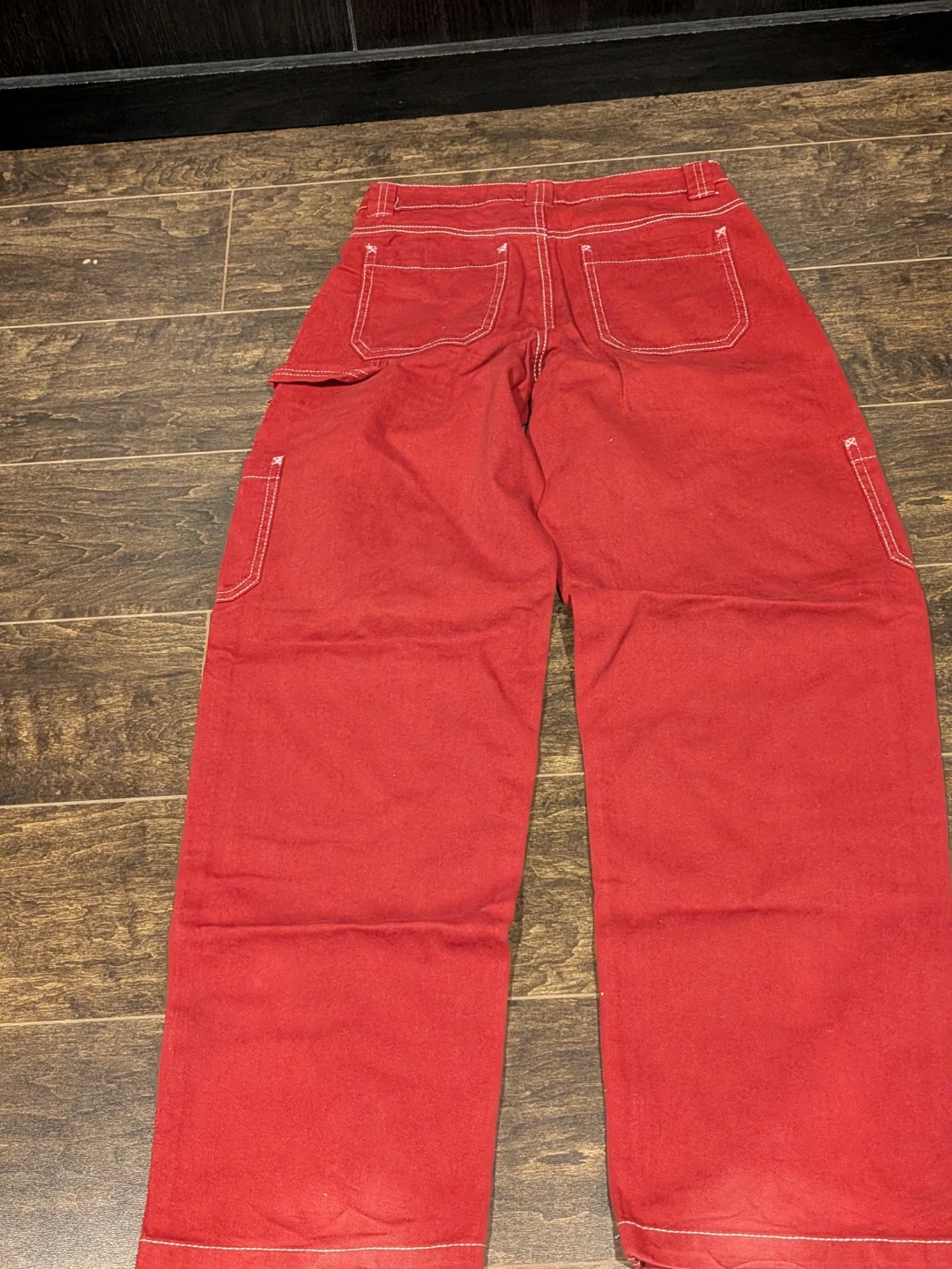 Garage Red Wide Leg Carpenter Pants Size 00 - photo 2