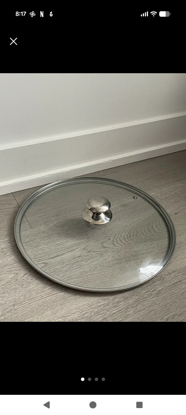 13-inch Glass Pot Lid with Stainless Steel Rim
