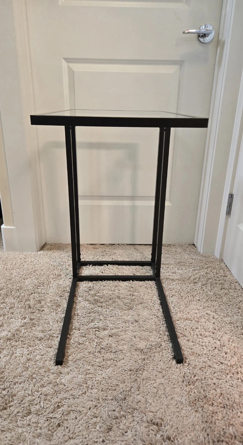 Black Metal and Glass C-Table - photo 4