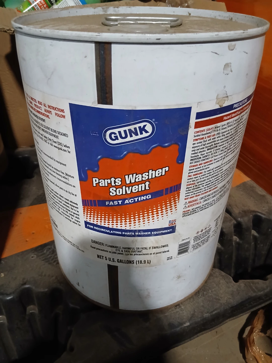 Gunk Parts Washer Solvent, 5 US Gallons