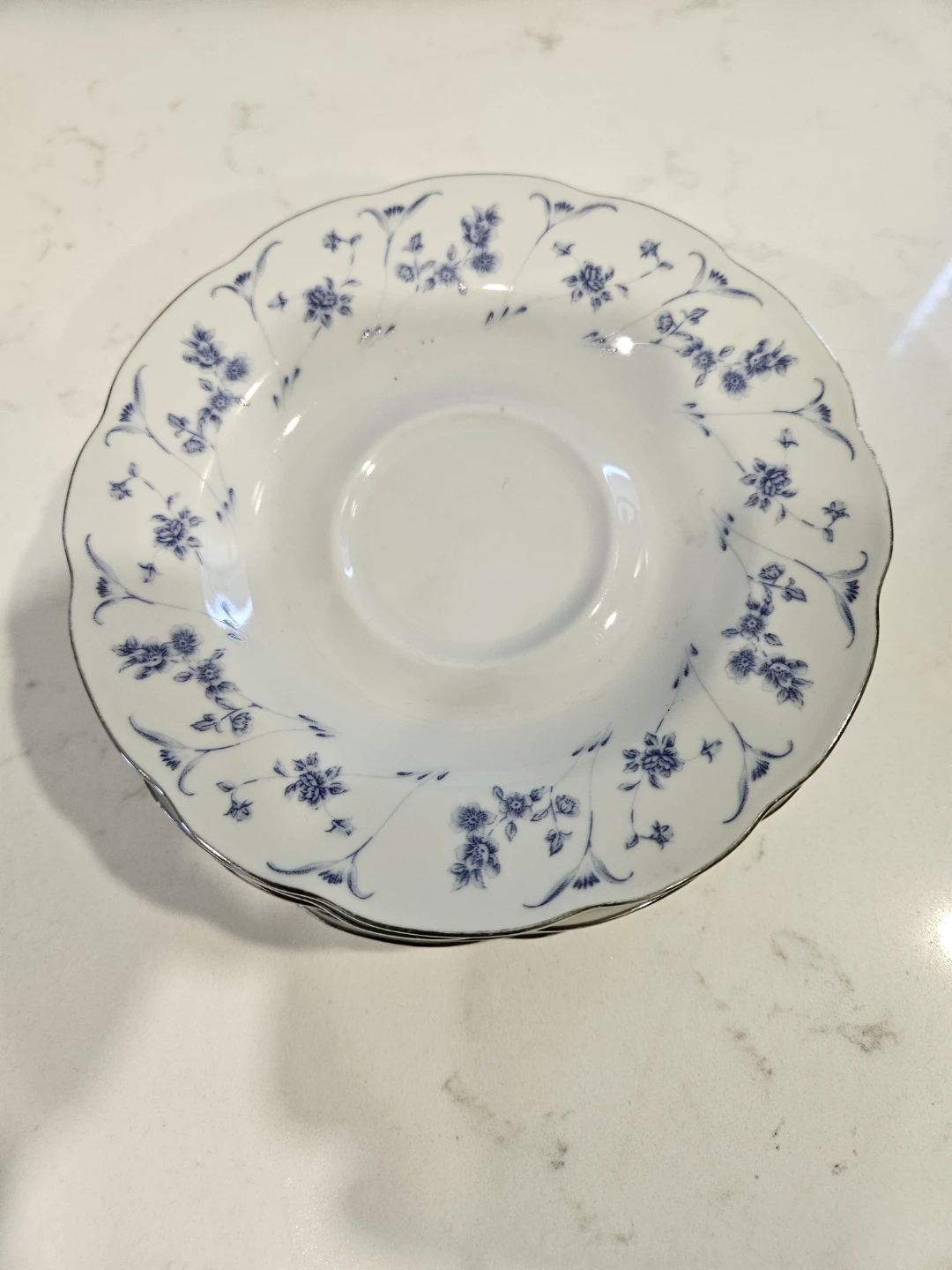 Set of 6 Saucers with Blue Floral Design - photo 3