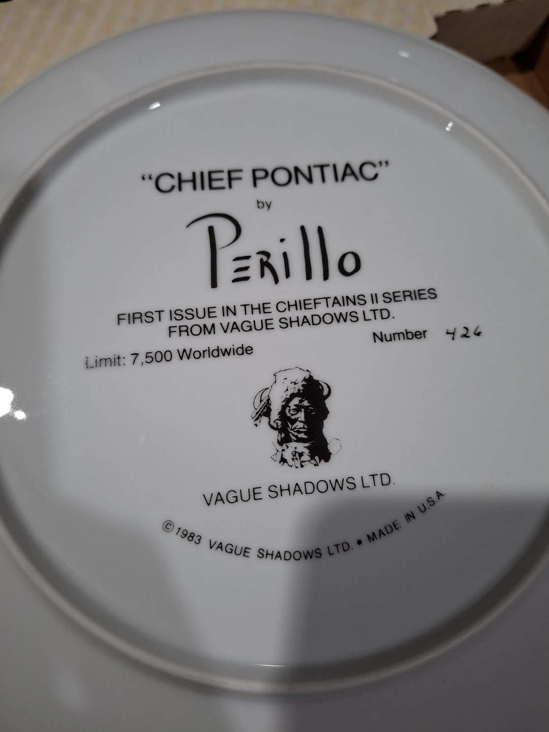 Chief Pontiac Collector Plate by Gregory Perillo - photo 2