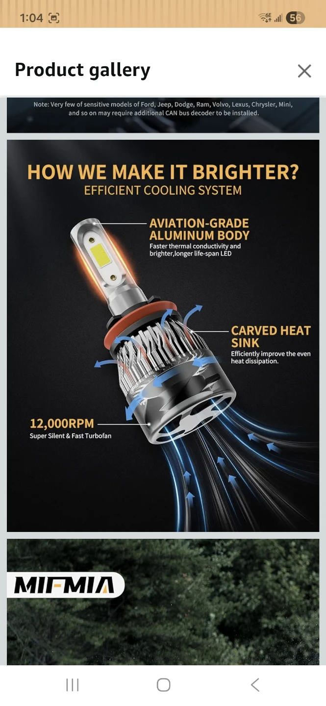 MIFMIA H11 LED Headlight Bulbs (Pair) - photo 4