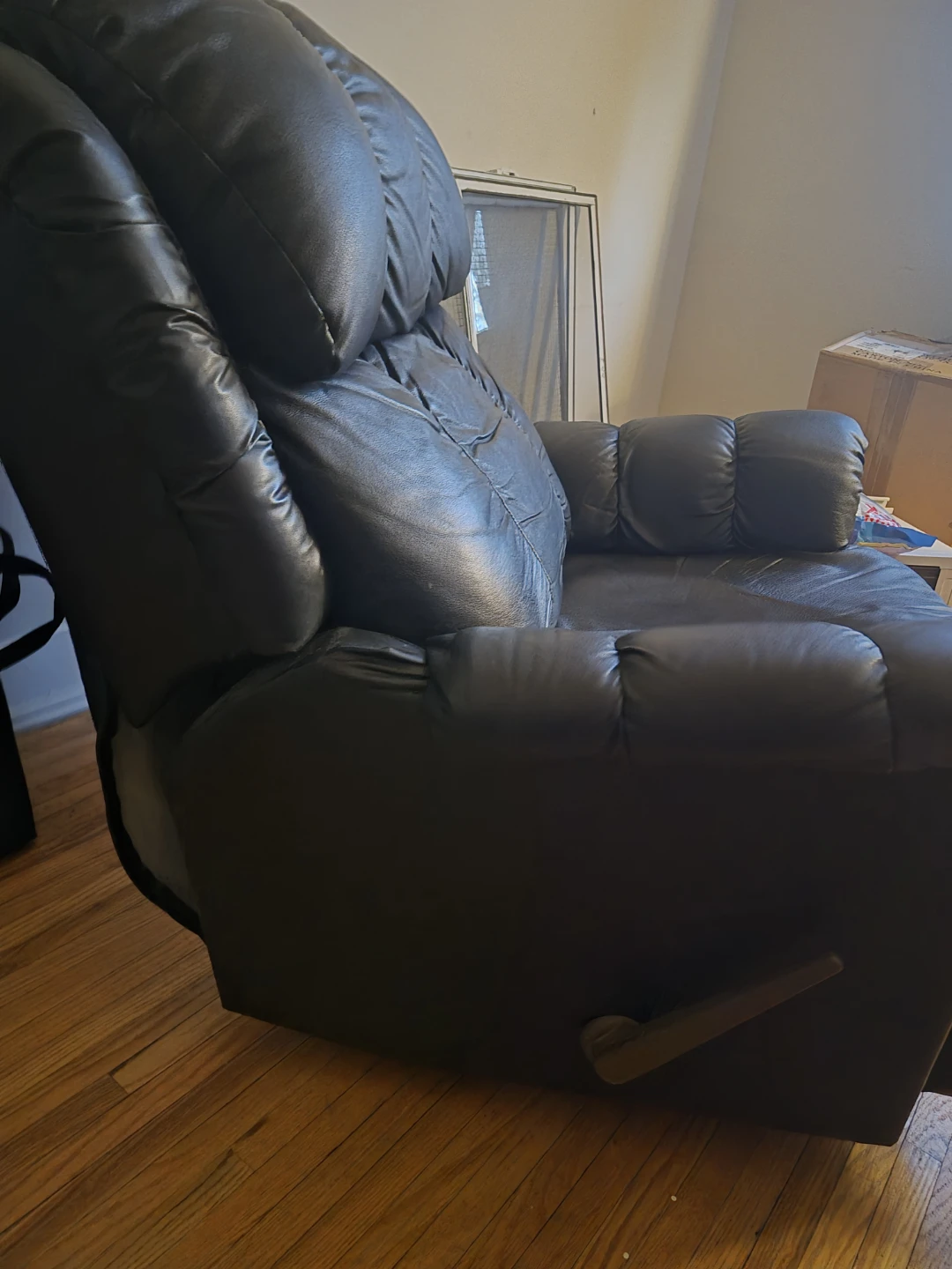 Black faux  Leather Rocker Recliner Chair - photo 3