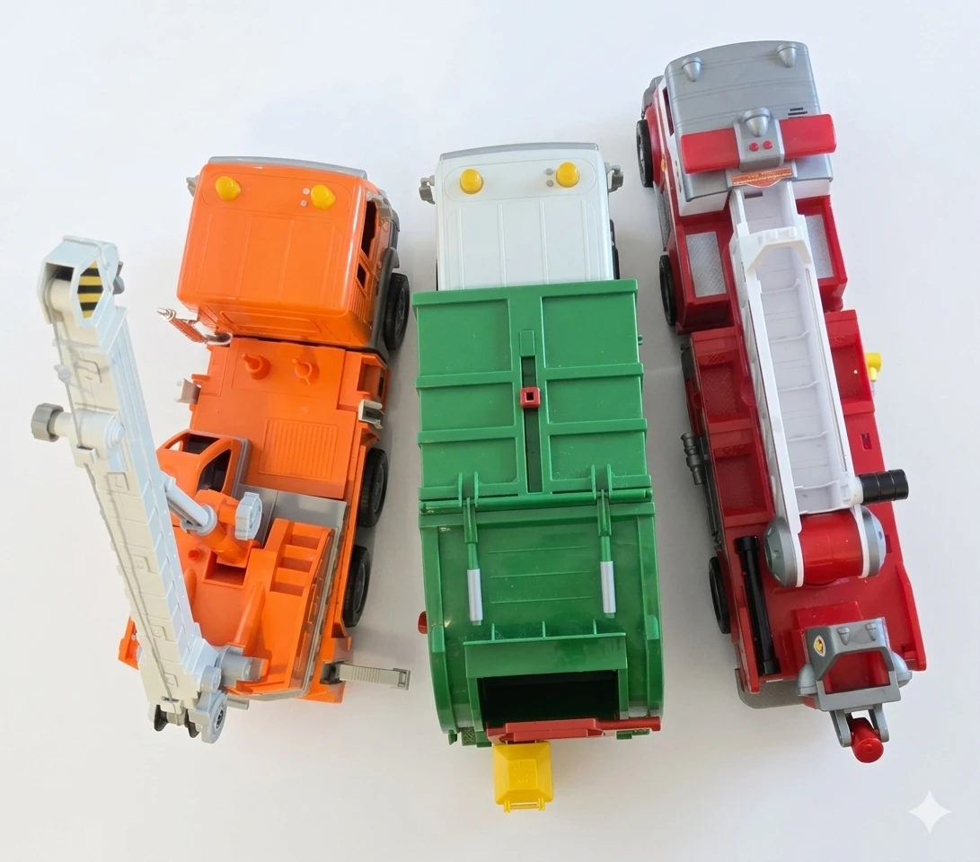 Bruder Trucks Lot / Bundle - Crane, Garbage Truck & Fire Truck