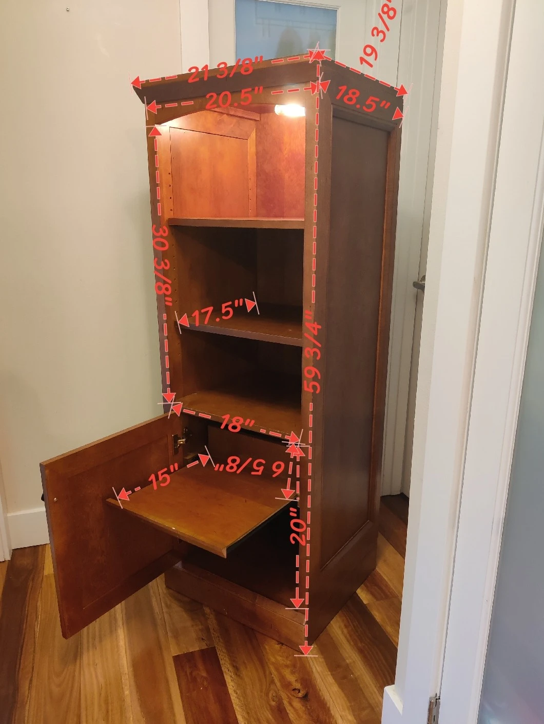 Wooden Cabinet with Interior Light