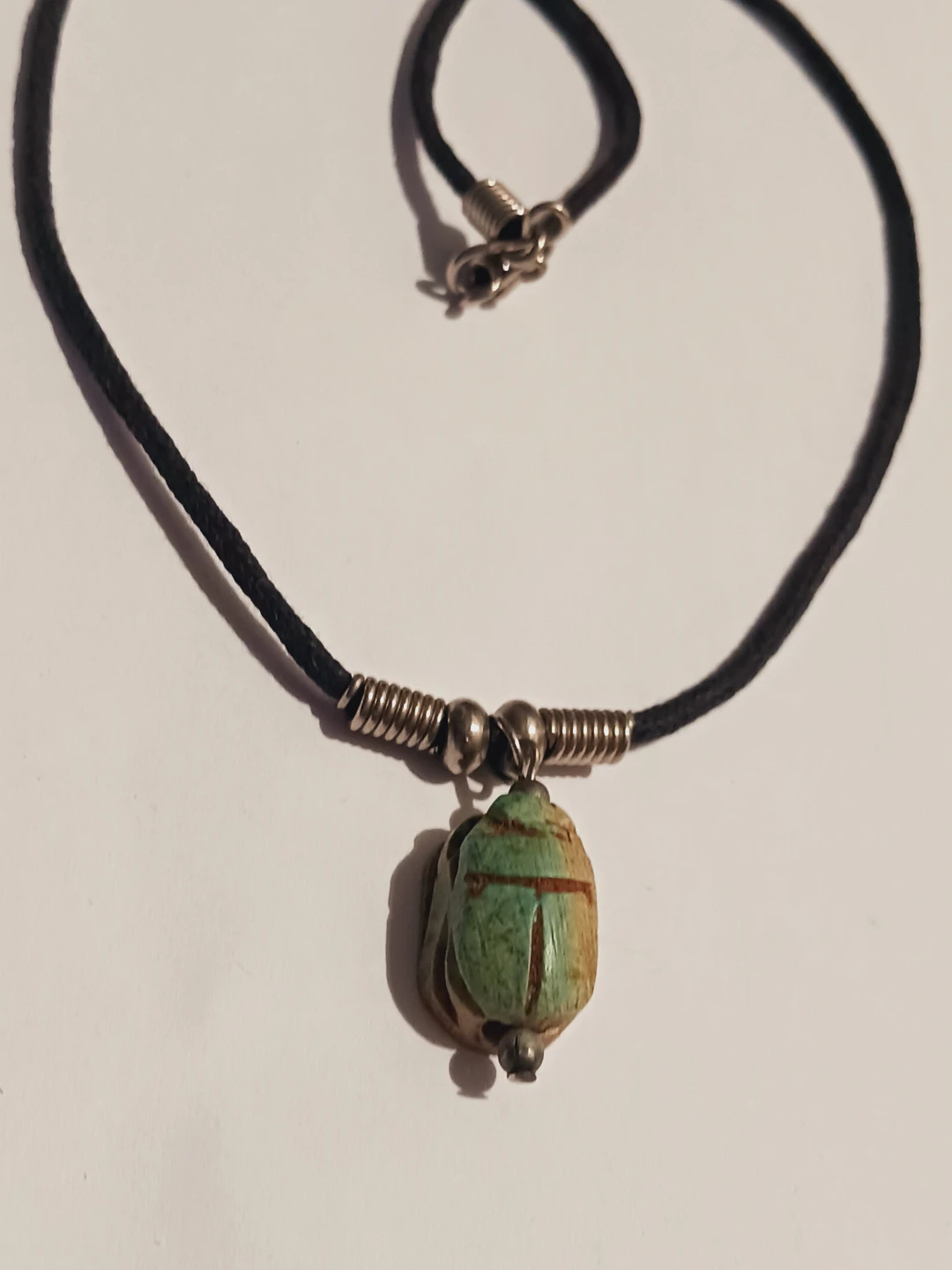 Egyptian Revival Scarab Beetle Pendant Necklace - photo 5