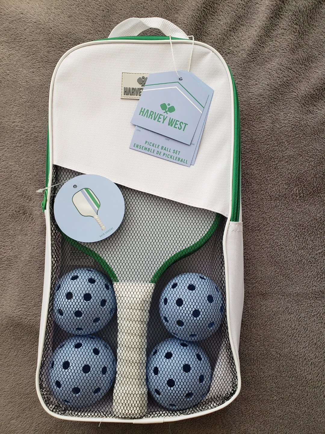 Harvey West Pickleball Set - 2 Paddles, 4 Balls, 1 Bag