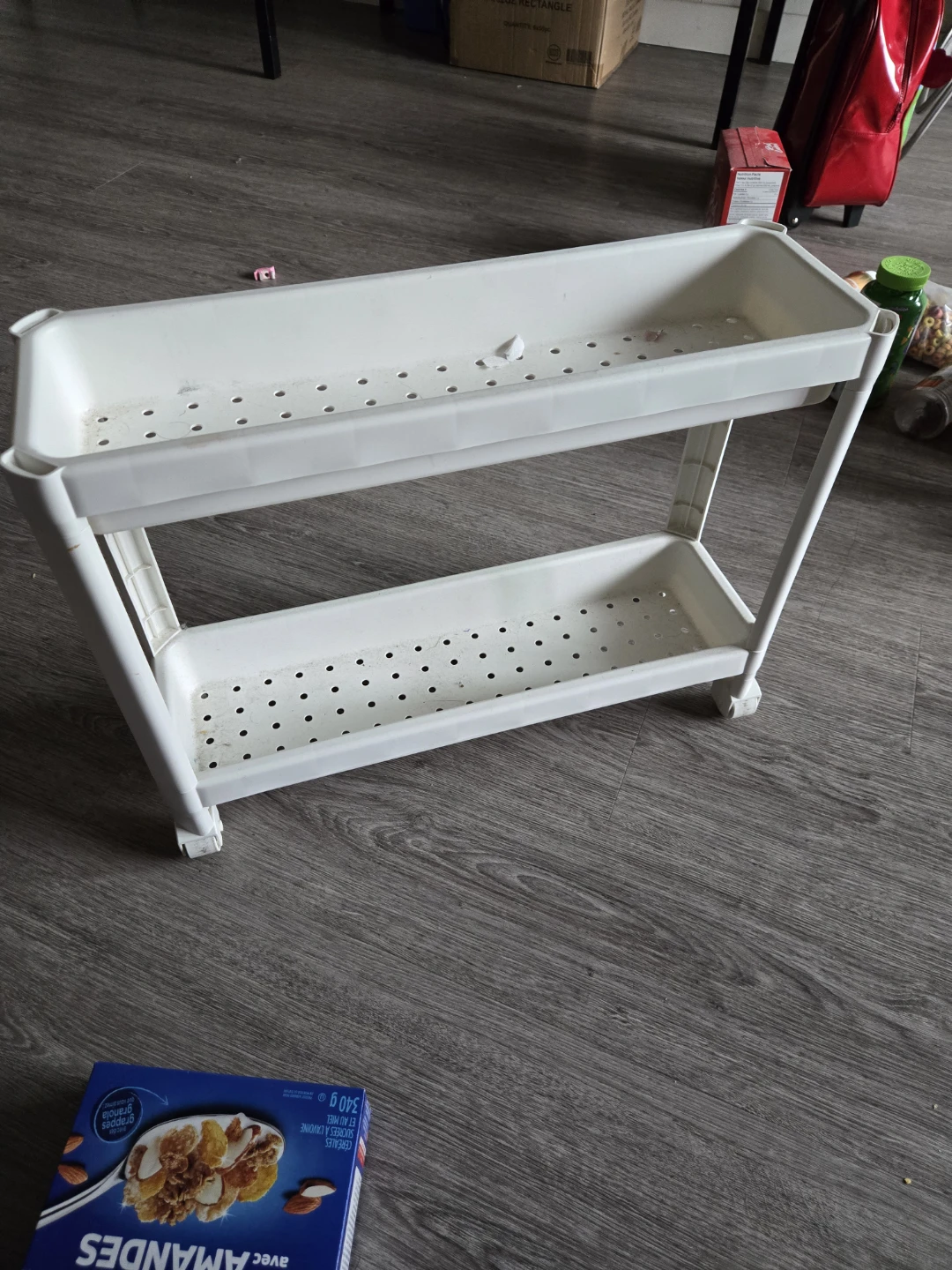 White 2-Tier Rolling Storage Cart
