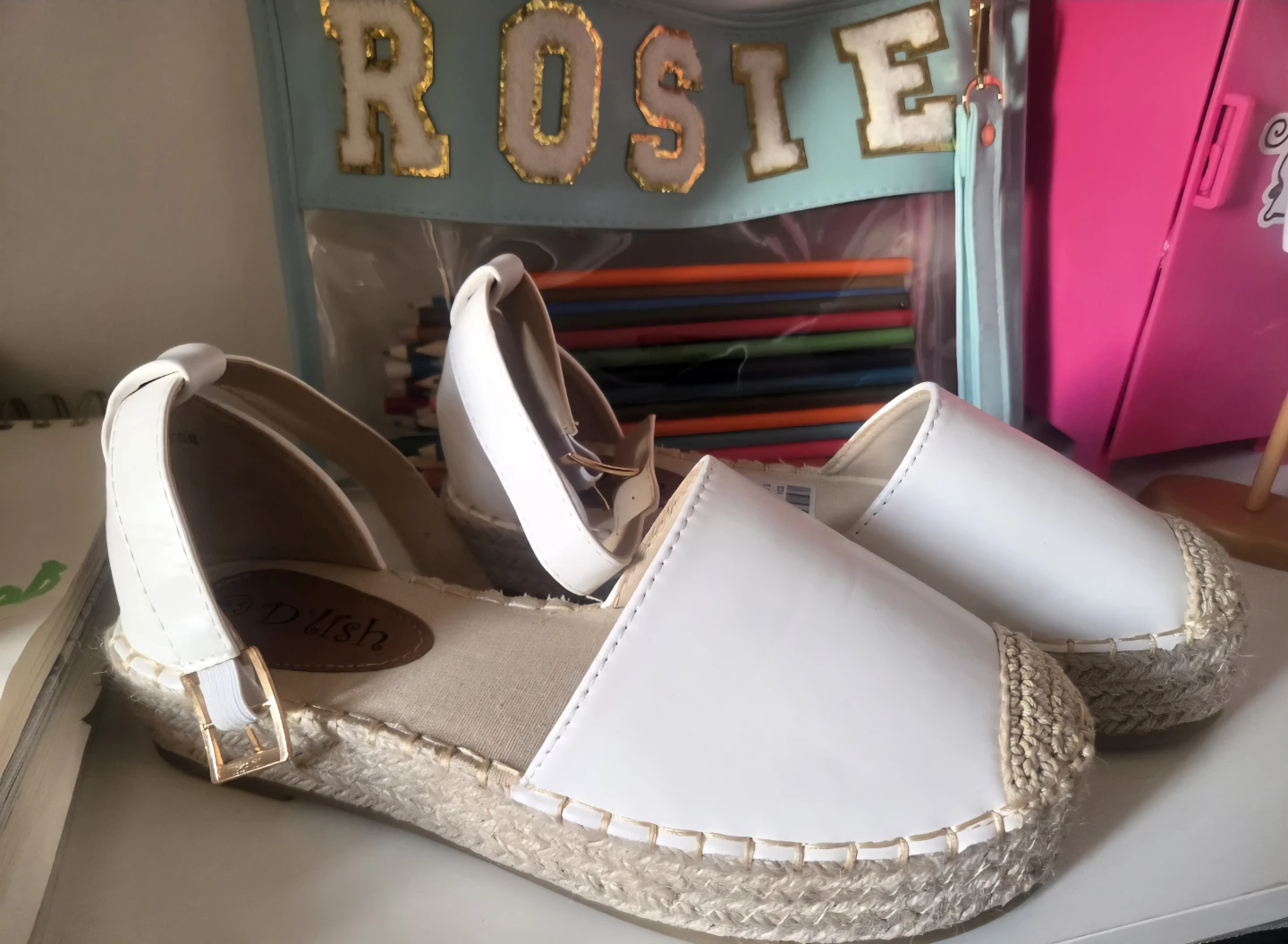 White Espadrille Sandals Size 6.5