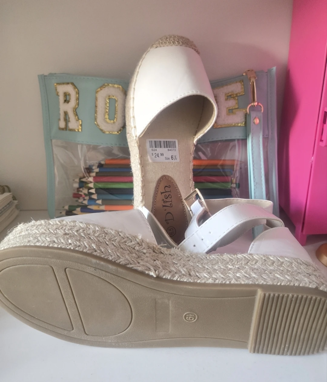 White Espadrille Sandals Size 6.5 - photo 2