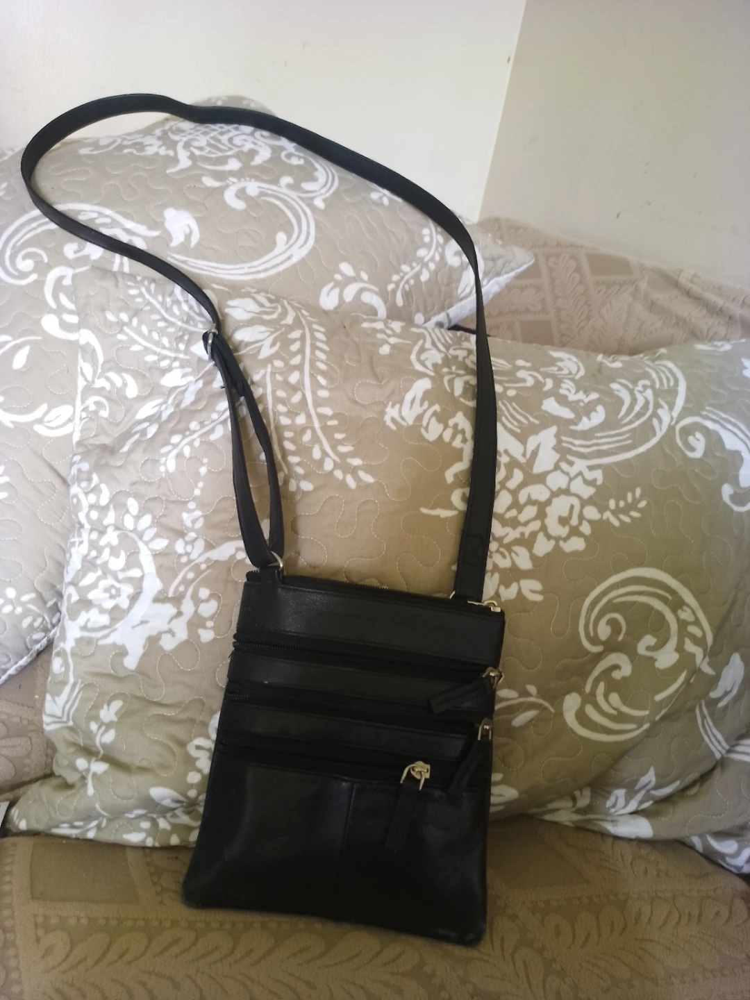 Black Leather Crossbody Bag
