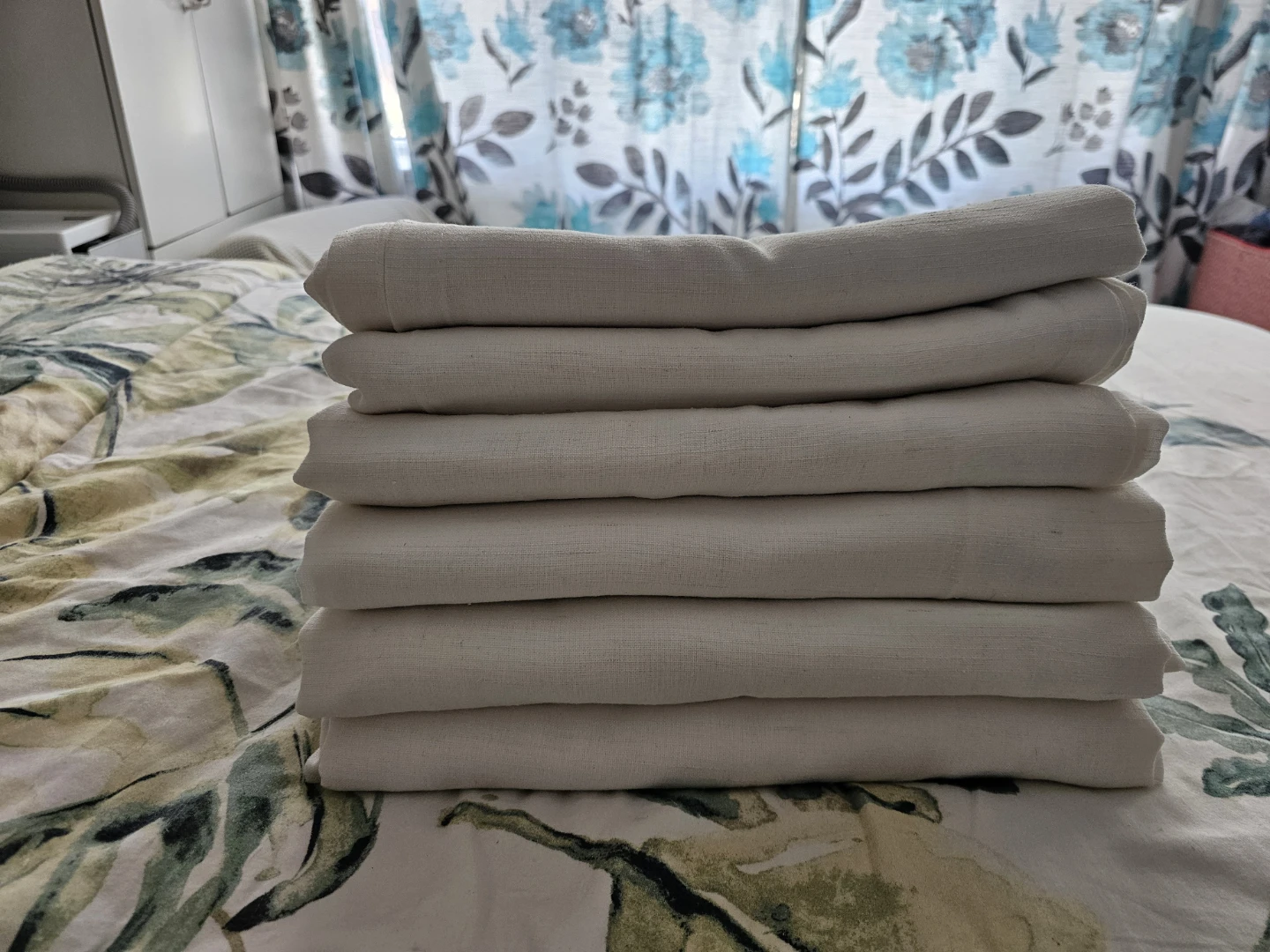 6  White Linen Curtain