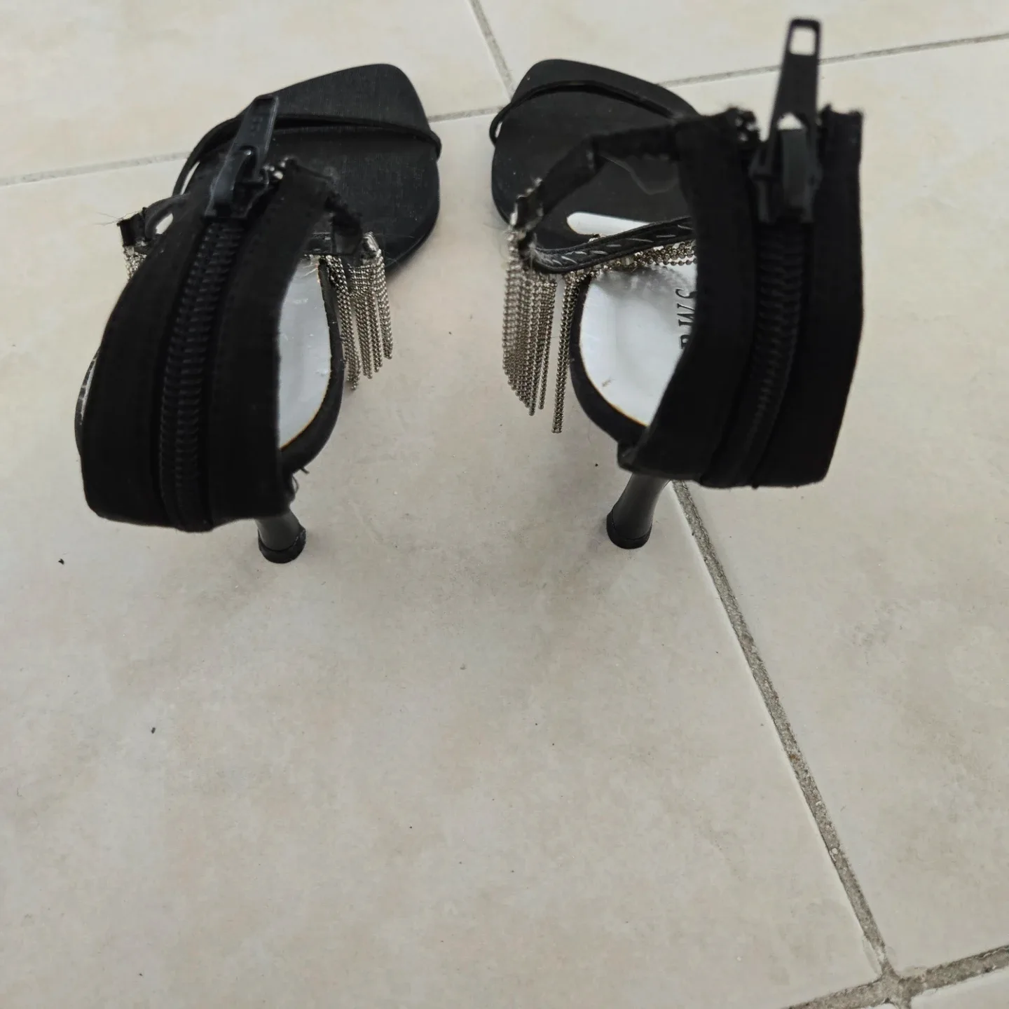 Black Heels with Silver Fringe - photo 4