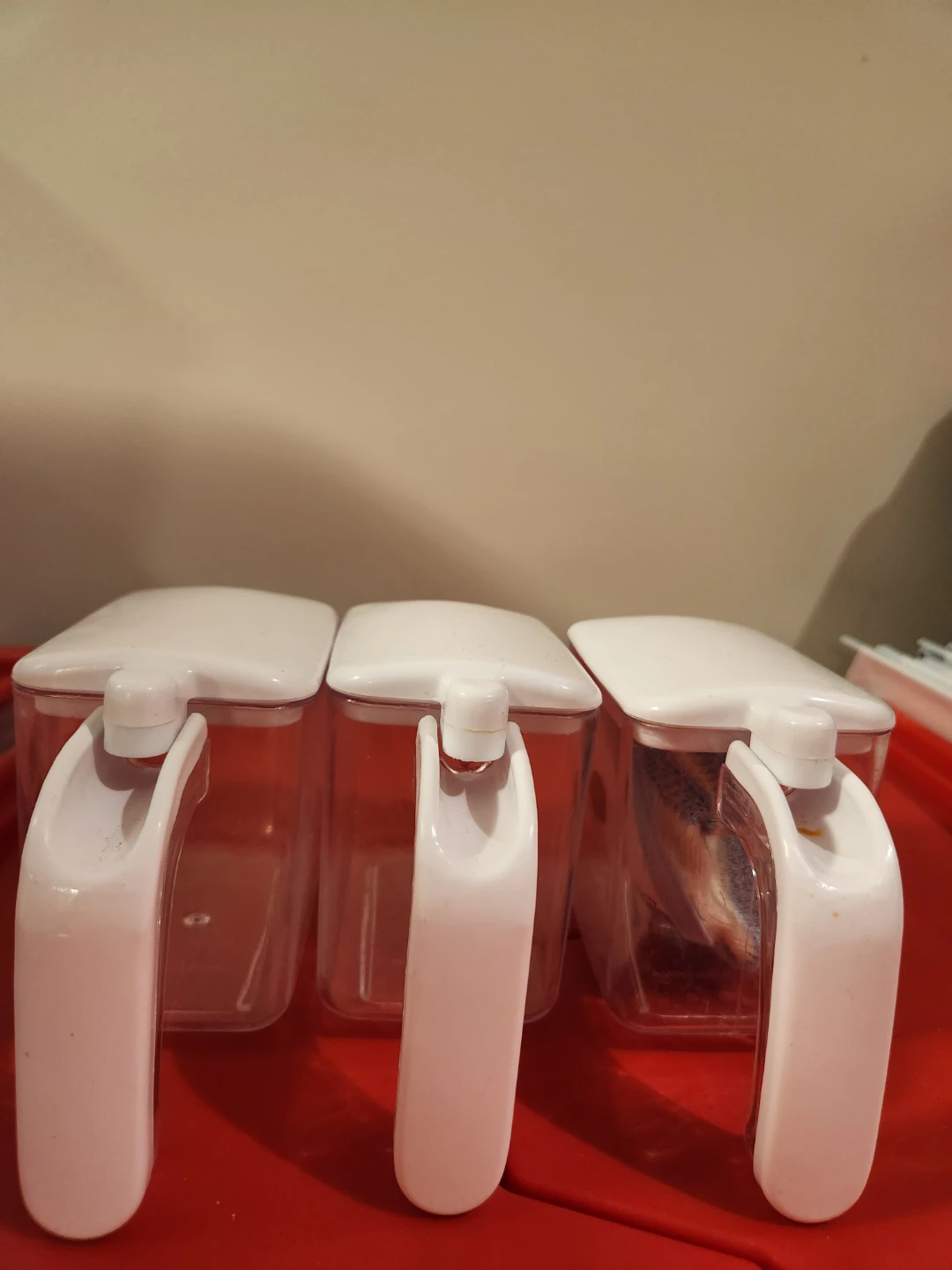 Set of 3 Clear Plastic Spice or Condiment Dispensers
