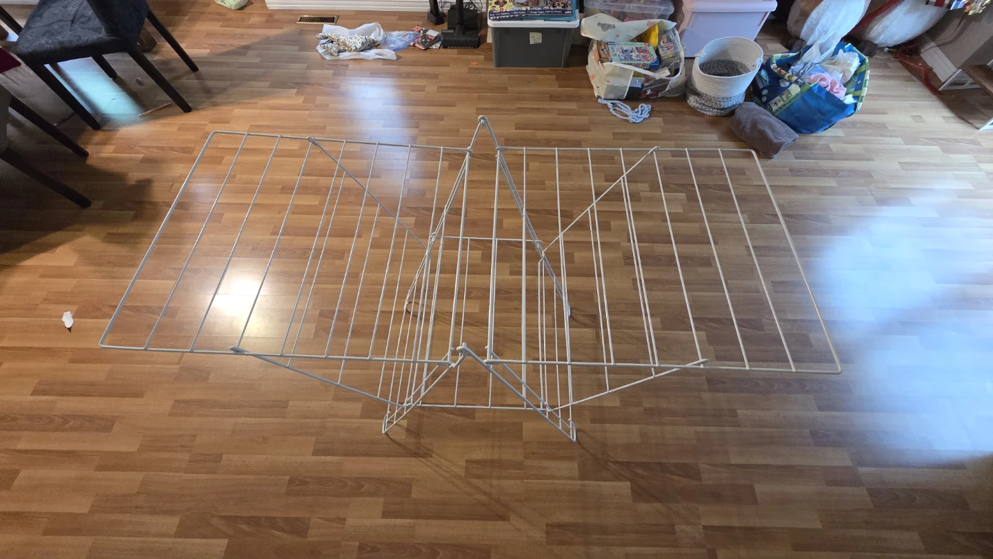 White Metal Folding Drying Rack - photo 4