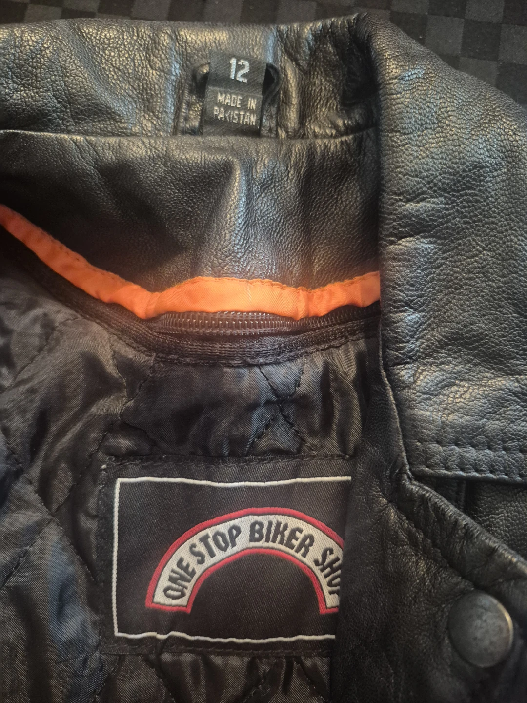 One Stop Biker Shop Black Leather Jacket - Size 12 - photo 2