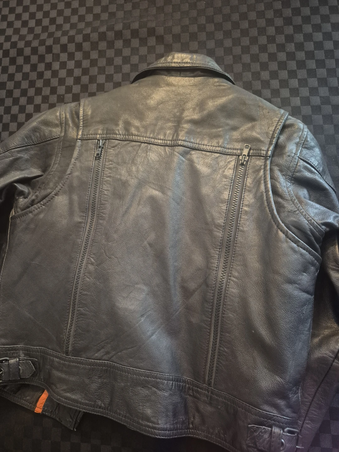 One Stop Biker Shop Black Leather Jacket - Size 12 - photo 3