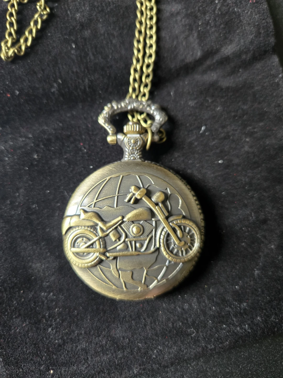 Motorcycle Pocket Watch with Chain